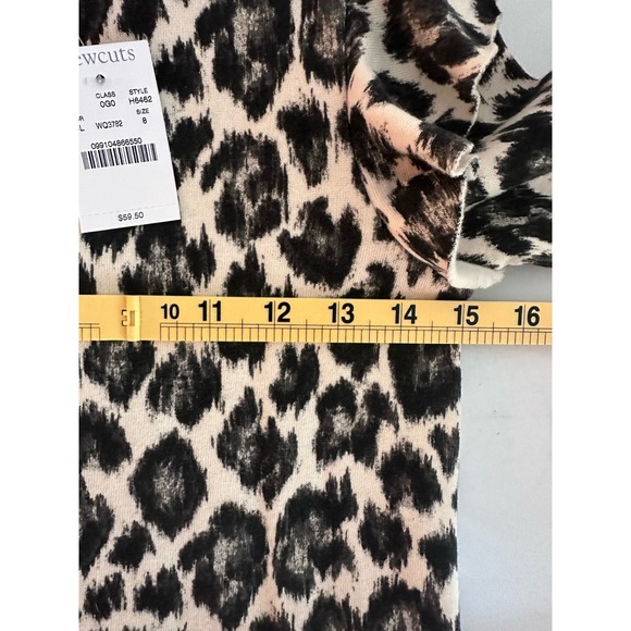 Crewcuts NWT Dress Girls 8 Animal Print Leopard Ruffle Long Sleeve Cotton Blend - Picture 9 of 10
